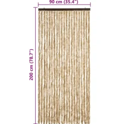 vidaXL - Deurgordijn - Beige - Polypropyleen - 90 x 200 cm Best