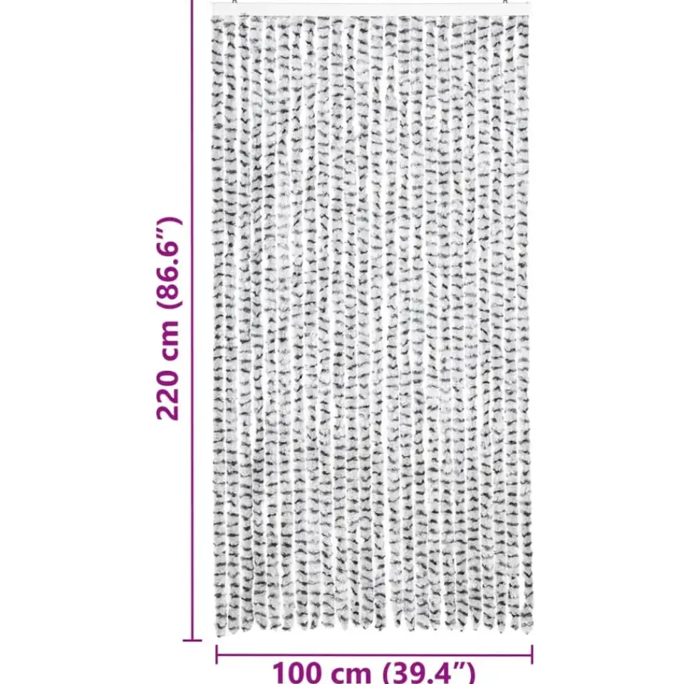 vidaXL - Deurgordijn - Grijs - Polypropyleen - 100 x 220 cm