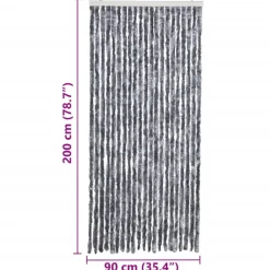 vidaXL - Deurgordijn - Zilver - Polypropyleen - 90 x 200 cm Best