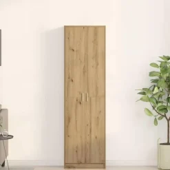 vidaXL - 2-deurs Kledingkast met planken - Hout - Artisan eiken - 55x25x189 cm