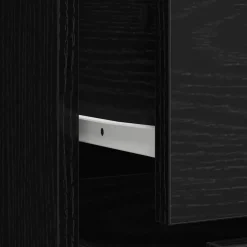 vidaXL - 2-deurs Kledingkast met 2 lades - Bewerkt hout - Zwart - 80x52x180 cm New