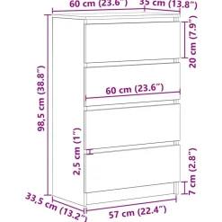 vidaXL - Dressoir - Bruin - Bewerkt hout Online
