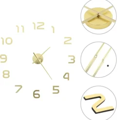 vidaXL - 3d-wandklok - Goud - Acryl Clearance