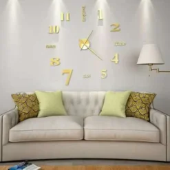 vidaXL - 3d-wandklok - Goud - Acryl Clearance