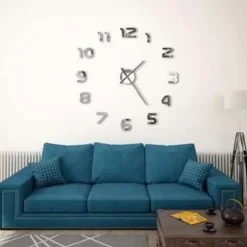 vidaXL - 3d-wandklok - Zilver - Acryl Discount