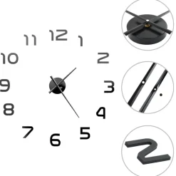 vidaXL - 3d-wandklok - Zwart - Acryl Discount