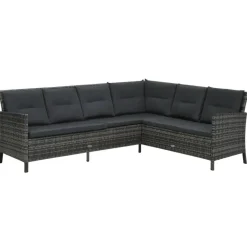 vidaXL - Eethoek - Grijs - Poly rattan New