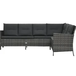 vidaXL - Eethoek - Grijs - Poly rattan New