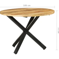 vidaXL - Eettafel - Bruin - Hout - Ø 100 x 75 cm Outlet