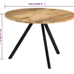 vidaXL - Eettafel - Bruin - Hout - Ø 110 x 75 cm Best