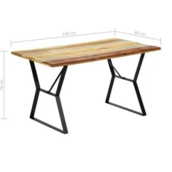 vidaXL - Eettafel - Multikleur - Hout - 140 x 80 x 76 cm Online