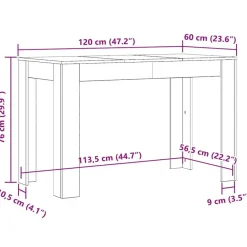 vidaXL - Eettafel - Wit - Bewerkt hout Hot