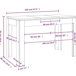 vidaXL - Eettafel - Wit - Bewerkt hout Sale