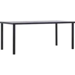 vidaXL - Eettafel - Zwart - MDF - 180 x 90 x 75 cm Best