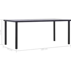 vidaXL - Eettafel - Zwart - MDF - 180 x 90 x 75 cm Best