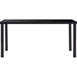 vidaXL - Eettafel - Zwart - Glas - 160 x 80 x 75 cm Hot