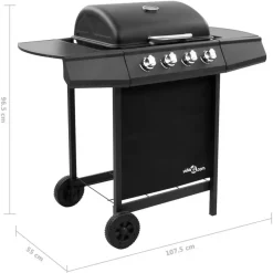 vidaXL - Gasbarbecue-grill - Zwart - Staal Hot