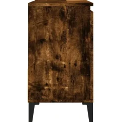 vidaXL - Gerookt eiken Wastafelonderkast - 1 deur 2 lades - Hout - 65x33x60 cm New