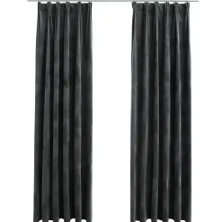 vidaXL - Gordijn - Antraciet - Fluweel - 140 x 245 cm - 2 stuks Outlet