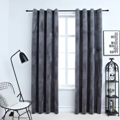 vidaXL - Gordijn - Antraciet - Fluweel - 140 x 175 cm - 2 stuks Best