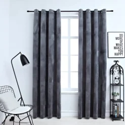 vidaXL - Gordijn - Antraciet - Fluweel - 140 x 245 cm - 2 stuks Discount