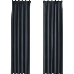vidaXL - Gordijn - Antraciet - Stof - 140 x 225 cm - 2 stuks Online