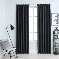 vidaXL - Gordijn - Antraciet - Stof - 140 x 225 cm - 2 stuks Online