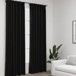 vidaXL - Gordijn - Antraciet - Stof - 140 x 225 cm - 2 stuks Sale