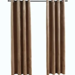 vidaXL - Gordijn - Beige - Fluweel - 140 x 175 cm - 2 stuks New