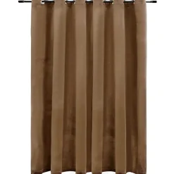 vidaXL - Gordijn - Beige - Fluweel Clearance