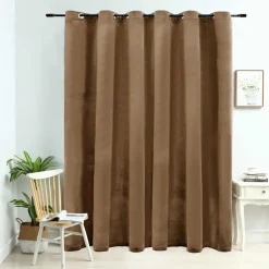 vidaXL - Gordijn - Beige - Fluweel Clearance