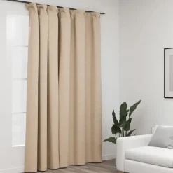 vidaXL - Gordijn - Beige - Stof New
