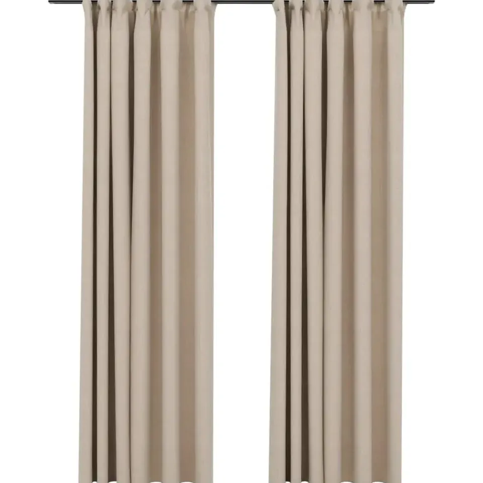 vidaXL - Gordijn - Beige - Stof - 140 x 225 cm - 2 stuks New