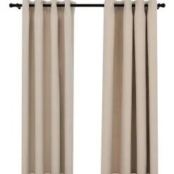 vidaXL - Gordijn - Beige - Stof - 140 x 175 cm - 2 stuks New