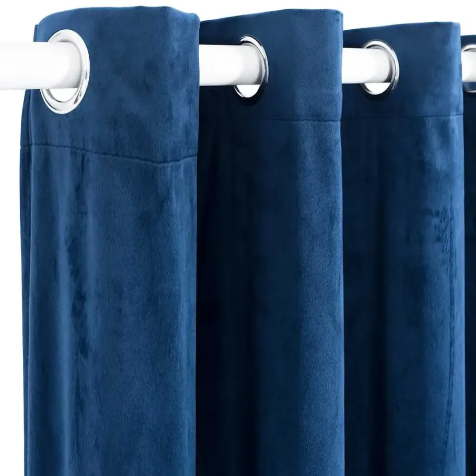 vidaXL - Gordijn - Blauw - Fluweel Discount