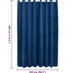 vidaXL - Gordijn - Blauw - Fluweel Discount
