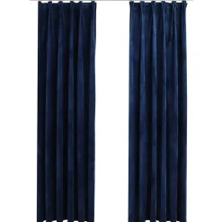 vidaXL - Gordijn - Blauw - Fluweel - 140 x 245 cm - 2 stuks