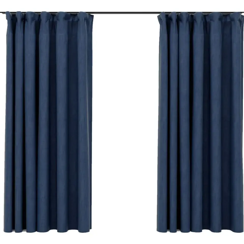 vidaXL - Gordijn - Blauw - Stof - 140 x 175 cm - 2 stuks Clearance