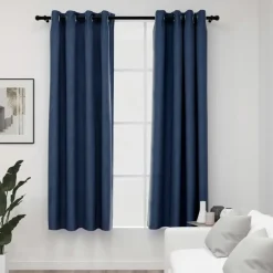 vidaXL - Gordijn - Blauw - Stof - 140 x 175 cm - 2 stuks Online