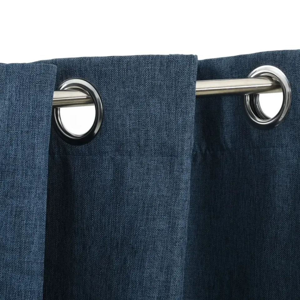 vidaXL - Gordijn - Blauw - Stof - 140 x 175 cm - 2 stuks Online