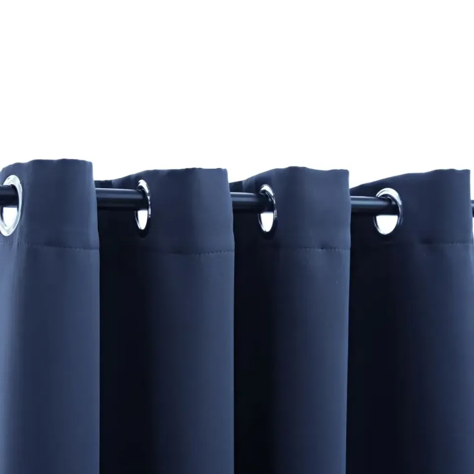 vidaXL - Gordijn - Blauw - Stof Outlet