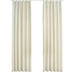 vidaXL - Gordijn - Crème - Fluweel - 140 x 245 cm - 2 stuks Online