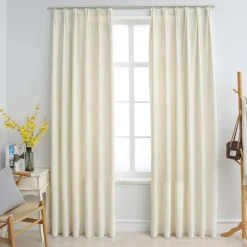 vidaXL - Gordijn - Crème - Fluweel - 140 x 245 cm - 2 stuks Online