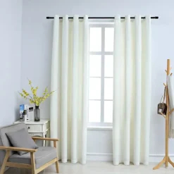 vidaXL - Gordijn - Crème - Fluweel - 140 x 225 cm - 2 stuks Sale