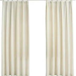 vidaXL - Gordijn - Crème - Fluweel - 140 x 175 cm - 2 stuks