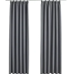 vidaXL - Gordijn - Grijs - Stof - 140 x 175 cm