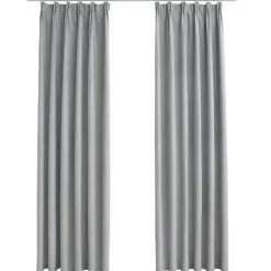 vidaXL - Gordijn - Grijs - Stof - 140 x 175 cm - 2 stuks Clearance
