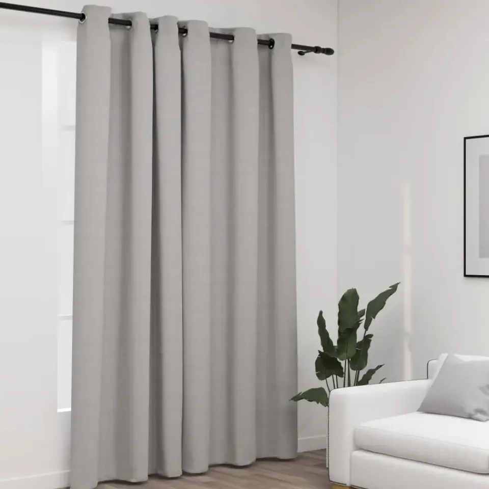 vidaXL - Gordijn - Grijs - Stof - 290 x 245 cm New