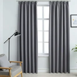 vidaXL - Gordijn - Grijs - Stof - 140 x 245 cm Sale