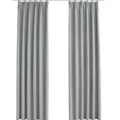 vidaXL - Gordijn - Grijs - Stof - 140 x 245 cm - 2 stuks Clearance
